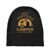 what happens in camper stays in camper vintage style camp funny Baby Beanies