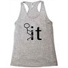 fk it funny college party Racerback Tank