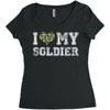 i love my soldier regular camouflage Women's Triblend Scoop T-shirt