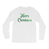 merry christmas green glitter Long Sleeve Shirts