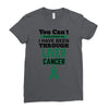 you can't scare or beat me i have been through liver cancer Ladies Fitted T-Shirt