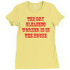 dry cleaning worker in the house Ladies Fitted T-Shirt