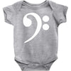 bass cleff funny Baby Bodysuit
