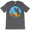 beach surfer silhouette birds sand waves palm T-Shirt