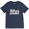 blessed aunitie with flower white color V-Neck Tee