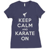 keep calm and karate on Ladies Fitted T-Shirt
