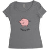 happy pig Women's Triblend Scoop T-shirt