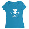 rock skull Women's Triblend Scoop T-shirt
