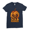 mad halloween pumpkin Ladies Fitted T-Shirt