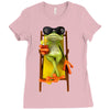 frog funny cocktail Ladies Fitted T-Shirt