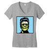 frankenstein pop art Women's V-Neck T-Shirt