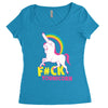 gay pride f#ck younicorn funny rude unicorn Women's Triblend Scoop T-shirt