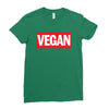 marvel logo parody vegan Ladies Fitted T-Shirt