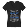 i never dreamed i would grow up to be a super cool runner but here i a Women's V-Neck T-Shirt
