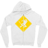 ninja crossing sign Zipper Hoodie