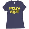 pizza slut funny diet gym workout new Ladies Fitted T-Shirt
