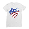 disstressed america flag heart Ladies Fitted T-Shirt