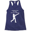 alternatives to war play cricket batting anti war stencil tour Racerback Tank