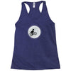 Dinosaur Riding A Bike To The Moon Racerback Tank