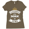 Legends Are Born In June Ladies Fitted T-Shirt
