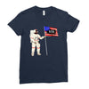 Astronaut Celebrating Independence  Day at 1776 Ladies Fitted T-Shirt