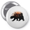 Bear Adventure With Rose Pin-back button