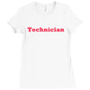 technician t shirt technics parody dj vinyl 1200 hip hop illest techno Ladies Fitted T-Shirt