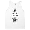keep calm and rock on mens black t shirt rock music new Tank Top