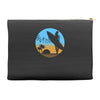 beach surfer silhouette birds sand waves palm Accessory Pouches