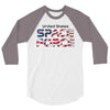United States Space Force American Flag 3/4 Sleeve Shirt
