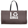 i recycle girls  funny Weekender Totes