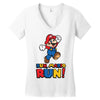 run, mario run Women's V-Neck T-Shirt