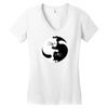 yin yang cat Women's V-Neck T-Shirt