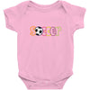 soccer neon rhinestud Baby Onesie