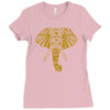 tribal print elephant geometric gold animals cool Ladies Fitted T-Shirt