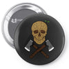 skull wood Pin-back button