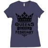 Queens Are Born In February Ladies Fitted T-Shirt