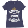 Legends Are Born In September Ladies Fitted T-Shirt