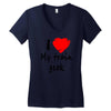 i love my train geek Women's V-Neck T-Shirt