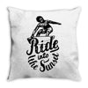 ride into the sunset Throw Pillow