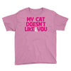 my cat doesn't like you Youth Tee