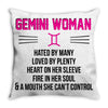 Gemini Woman Throw Pillow