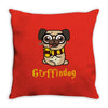 gryffindog pug Throw Pillow
