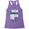 i wear emerald green for liver cancer awareness Racerback Tank