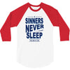 official t shirt mens you me at six sinners never sleep big all sizes 3/4 Sleeve Shirt