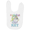 unicorns are born in may cute unicorn Baby Bibs