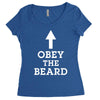 obey the beard funny Women's Triblend Scoop T-shirt