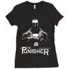 black and white Ladies Fitted T-Shirt