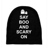 say boo and scary on Baby Beanies