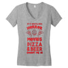 horror movies, pizza and beer Women's V-Neck T-Shirt